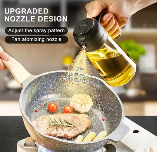 Combo Pack / Set of 2 | 2 in 1 Olive Oil Dispenser 500ML + FREE 250ML Mini Oil Brush Jar Oil Dispenser & Oil Spray Bottle,