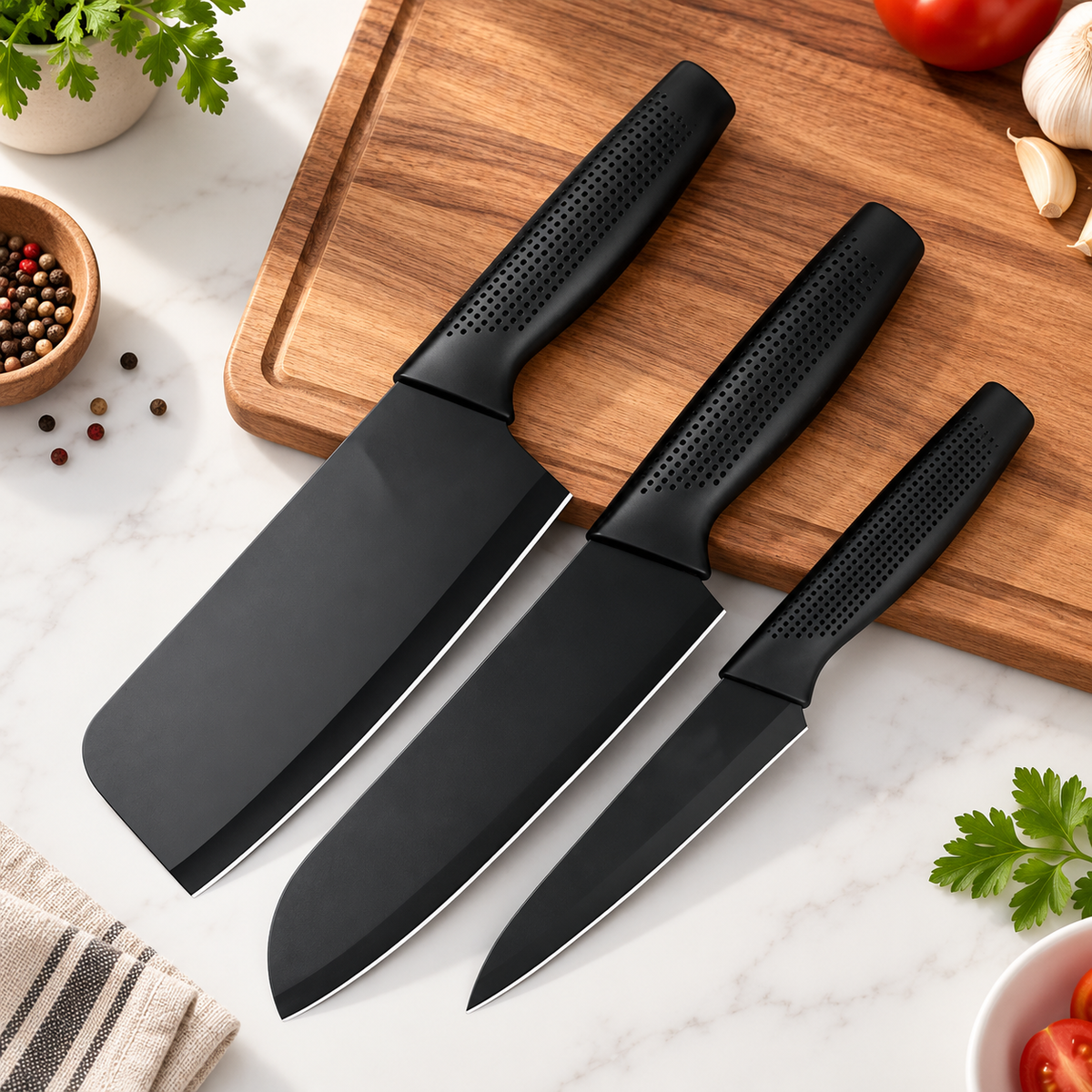 Stainless Steel 3 Pieces Professional Kitchen Knife Set