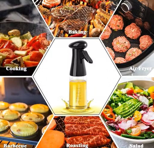 Glass oil Spray Dispenser Cooking 200ml Olive oil Spray Bottle Refillable Food Grade